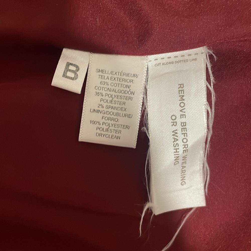 Loft One Button, Collarless Blazer (Wine/Maroon C… - image 6